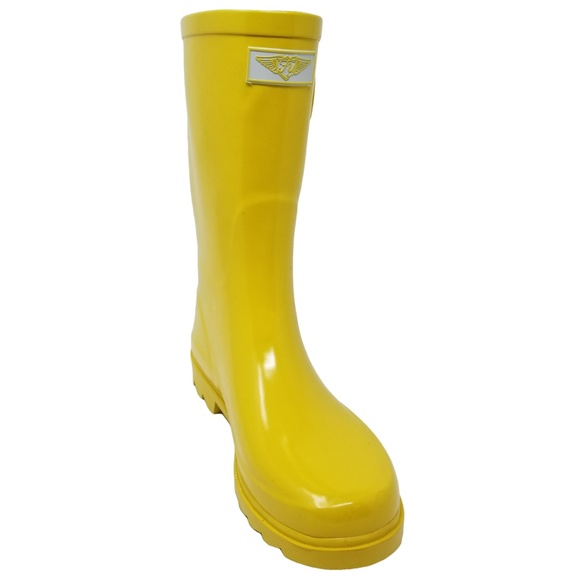 Women's Mid Calf Rubber Rain Boots, #1602, Yellow - Picture 2 of 4